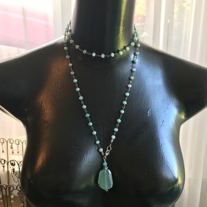 Li Li Clever Prussian Amazonite Long Necklace